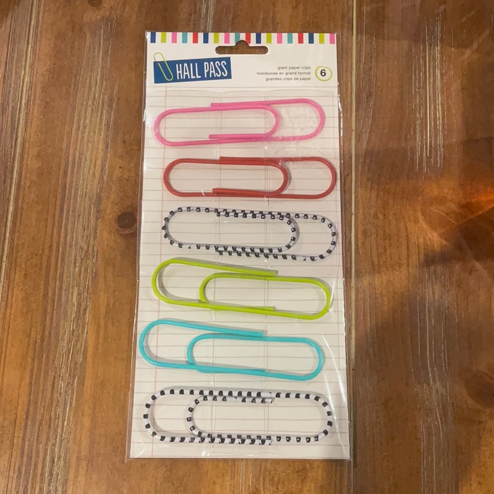 3FOR$15 Giant Rainbow Paper Clips Set of 6